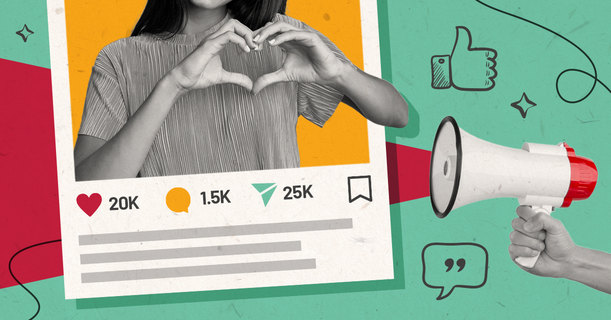 Instagram post with a megaphone.