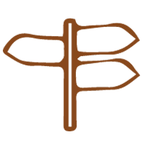 Directional signpost with three arrows pointing right
