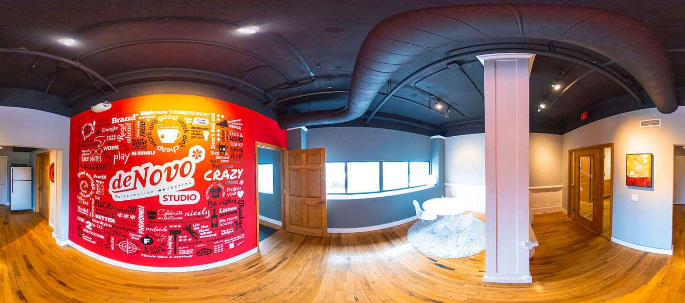 360-panorama-of-de-Novo-office 360 panorama of the de Novo studio and brand wall